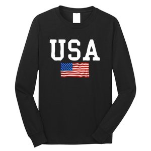 USA Gift Women Men Kids Patriotic American Flag July 4th Long Sleeve Shirt