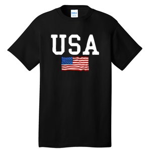 USA Gift Women Men Kids Patriotic American Flag July 4th Tall T-Shirt