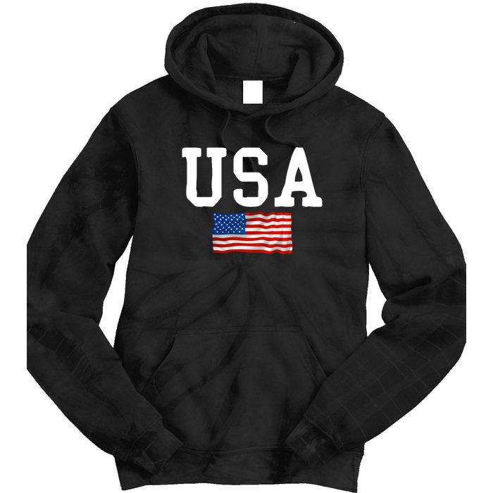 USA Gift Women Men Kids Patriotic American Flag July 4th Tie Dye Hoodie