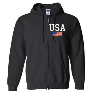 USA Gift Women Men Kids Patriotic American Flag July 4th Full Zip Hoodie