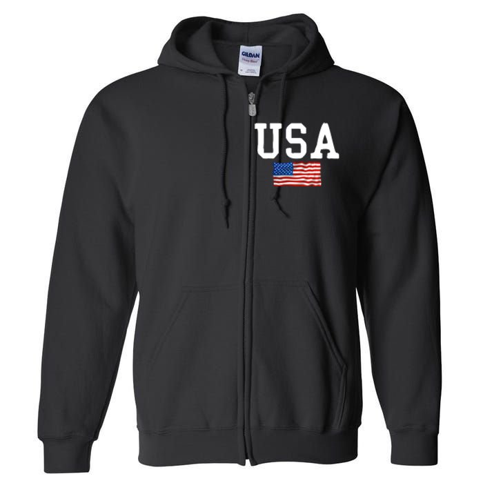 USA Gift Women Men Kids Patriotic American Flag July 4th Full Zip Hoodie