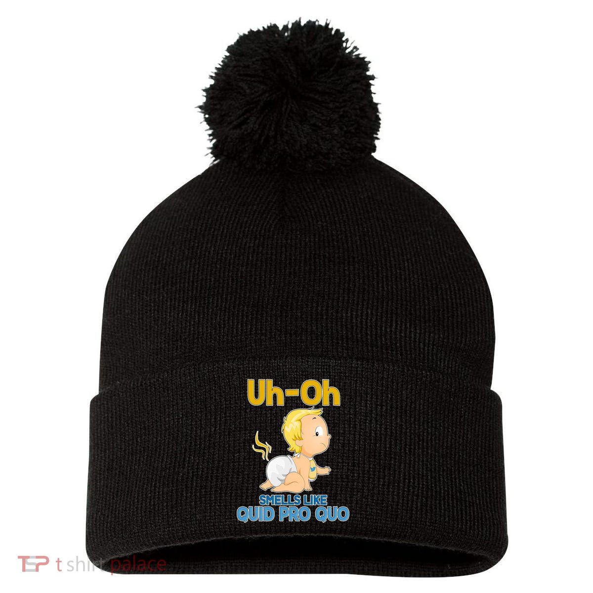 Uh-Oh Smells Like Quid Pro Quo Pom Pom 12in Knit Beanie