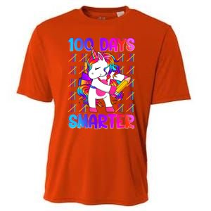 Unicorn Happy 100 Days Of School Smarter Brighter Tie Dye Meaningful Gift Cooling Performance Crew T-Shirt