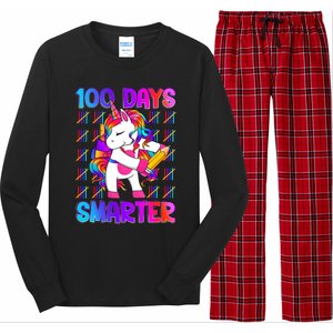 Unicorn Happy 100 Days Of School Smarter Brighter Tie Dye Meaningful Gift Long Sleeve Pajama Set