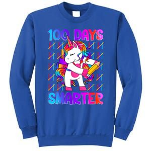 Unicorn Happy 100 Days Of School Smarter Brighter Tie Dye Meaningful Gift Sweatshirt