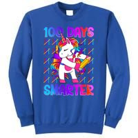 Unicorn Happy 100 Days Of School Smarter Brighter Tie Dye Meaningful Gift Sweatshirt