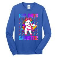 Unicorn Happy 100 Days Of School Smarter Brighter Tie Dye Meaningful Gift Tall Long Sleeve T-Shirt