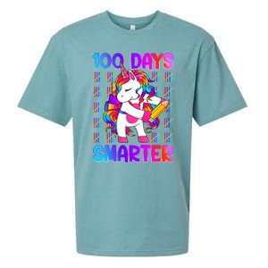 Unicorn Happy 100 Days Of School Smarter Brighter Tie Dye Meaningful Gift Sueded Cloud Jersey T-Shirt