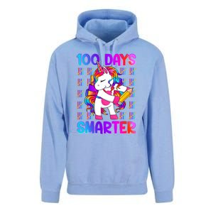 Unicorn Happy 100 Days Of School Smarter Brighter Tie Dye Meaningful Gift Unisex Surf Hoodie