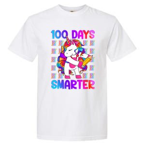 Unicorn Happy 100 Days Of School Smarter Brighter Tie Dye Meaningful Gift Garment-Dyed Heavyweight T-Shirt