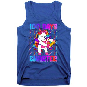 Unicorn Happy 100 Days Of School Smarter Brighter Tie Dye Gift Tank Top