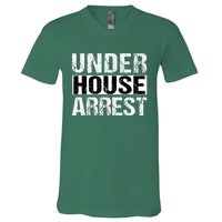 Under House Arrest Bail Jail Parody V-Neck T-Shirt