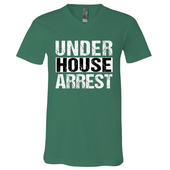 Under House Arrest Bail Jail Parody V-Neck T-Shirt