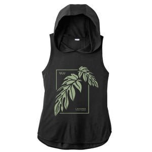 Ulu Hawaiian Breadfruit Ladies PosiCharge Tri-Blend Wicking Draft Hoodie Tank