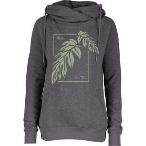 Ulu Hawaiian Breadfruit Womens Funnel Neck Pullover Hood