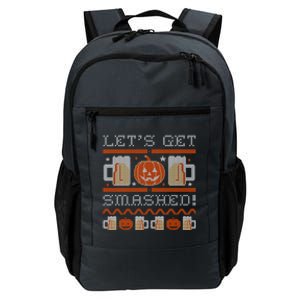 Ugly Halloween Beer Ing Pumpkin LetS Get Smashed Gift Daily Commute Backpack