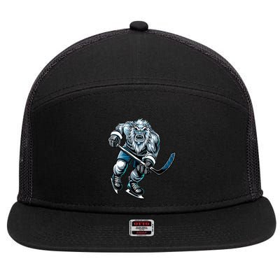 Utah Hockey Born To Play Hockey Gift 7 Panel Mesh Trucker Snapback Hat