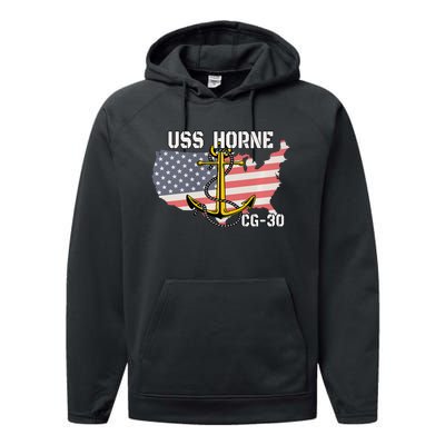 USS Horne CG30 Cruiser Veterans Day Son Father Grandpa Dad Performance Fleece Hoodie