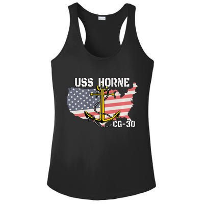 USS Horne CG30 Cruiser Veterans Day Son Father Grandpa Dad Ladies PosiCharge Competitor Racerback Tank