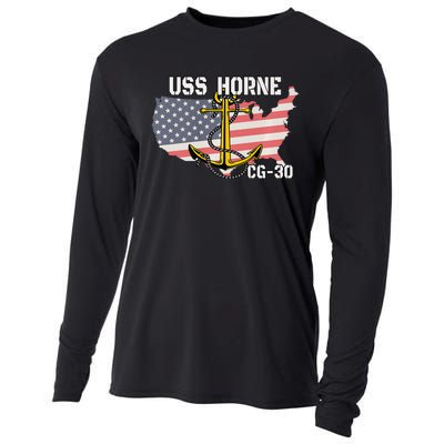 USS Horne CG30 Cruiser Veterans Day Son Father Grandpa Dad Cooling Performance Long Sleeve Crew