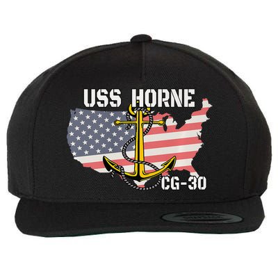 USS Horne CG30 Cruiser Veterans Day Son Father Grandpa Dad Wool Snapback Cap