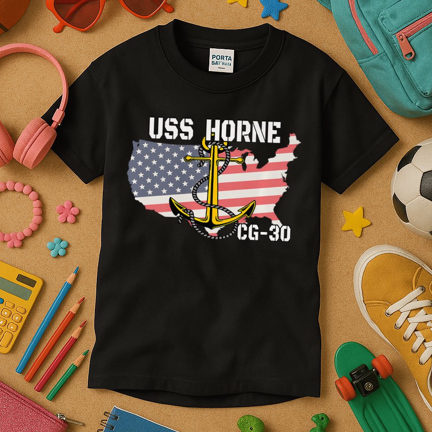 USS Horne CG30 Cruiser Veterans Day Son Father Grandpa Dad Kids T-Shirt