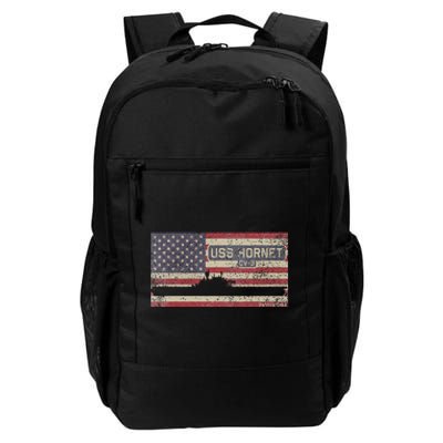 Uss Hornet Cv8 Ww2 Aircraft Carrier Usa American Flag Daily Commute Backpack