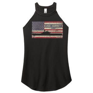 Uss Hornet Cv8 Ww2 Aircraft Carrier Usa American Flag Women’s Perfect Tri Rocker Tank