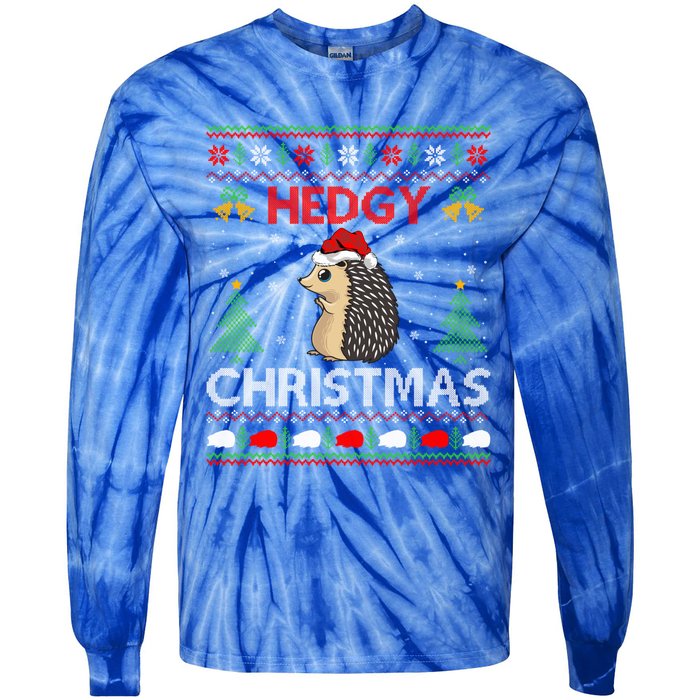 Ugly Hedgehog Christmas Hedgy Christmas Hedgehog Gift Tie-Dye Long Sleeve Shirt