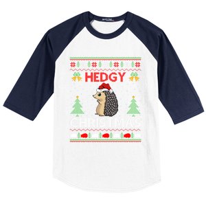 Ugly Hedgehog Christmas Hedgy Christmas Hedgehog Gift Baseball Sleeve Shirt