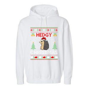 Ugly Hedgehog Christmas Hedgy Christmas Hedgehog Gift Garment-Dyed Fleece Hoodie