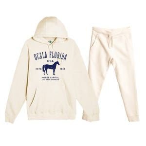 USA Horse Capital Distressed Equestrian Design Premium Hooded Sweatsuit Set