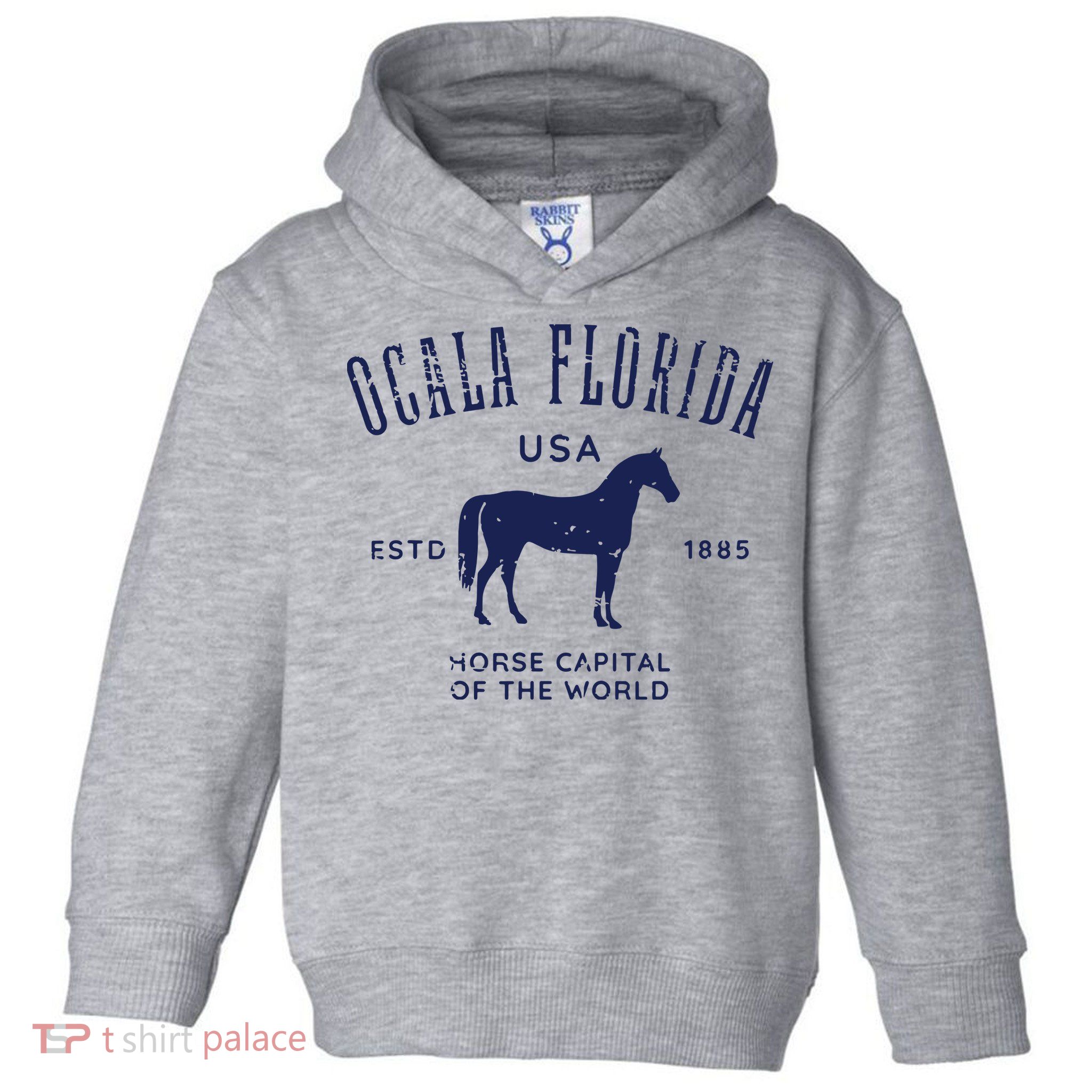 USA Horse Capital Distressed Equestrian Design Toddler Hoodie