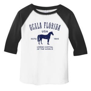 USA Horse Capital Distressed Equestrian Design Toddler Fine Jersey T-Shirt