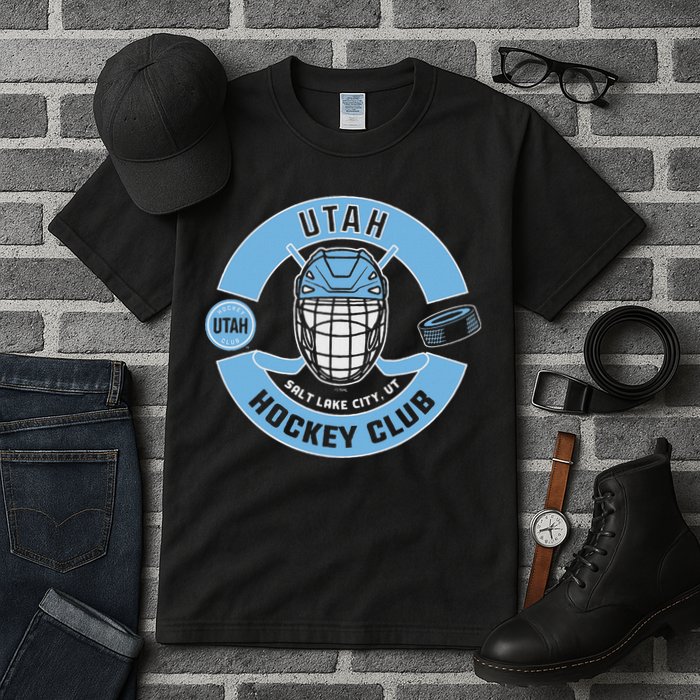 U.T.A.H H.O.C.K.E.Y Club Mask Black Tall T-Shirt