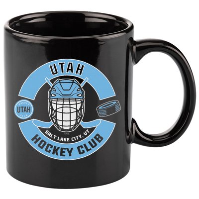 U.T.A.H H.O.C.K.E.Y Club Mask Black 11oz C Handle Ceramic Mug