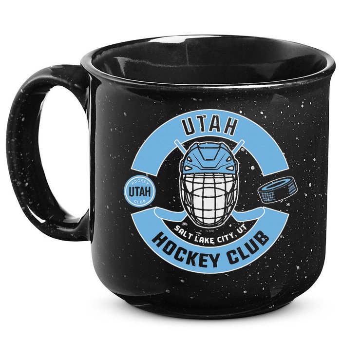 U.T.A.H H.O.C.K.E.Y Club Mask Black 15oz Campfire Ceramic Mug