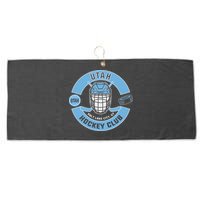U.T.A.H H.O.C.K.E.Y Club Mask Black Large Microfiber Waffle Golf Towel