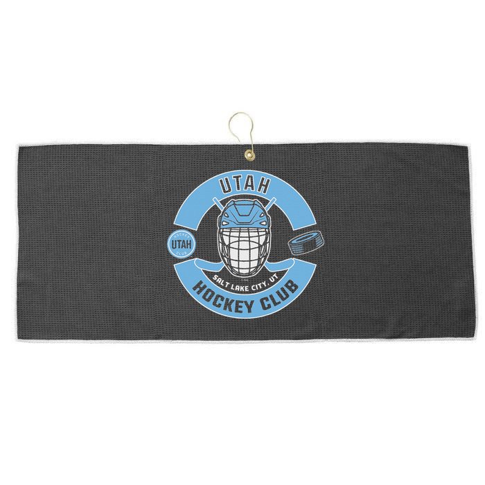 U.T.A.H H.O.C.K.E.Y Club Mask Black Large Microfiber Waffle Golf Towel