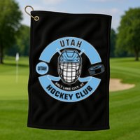 U.T.A.H H.O.C.K.E.Y Club Mask Black Golf Towel