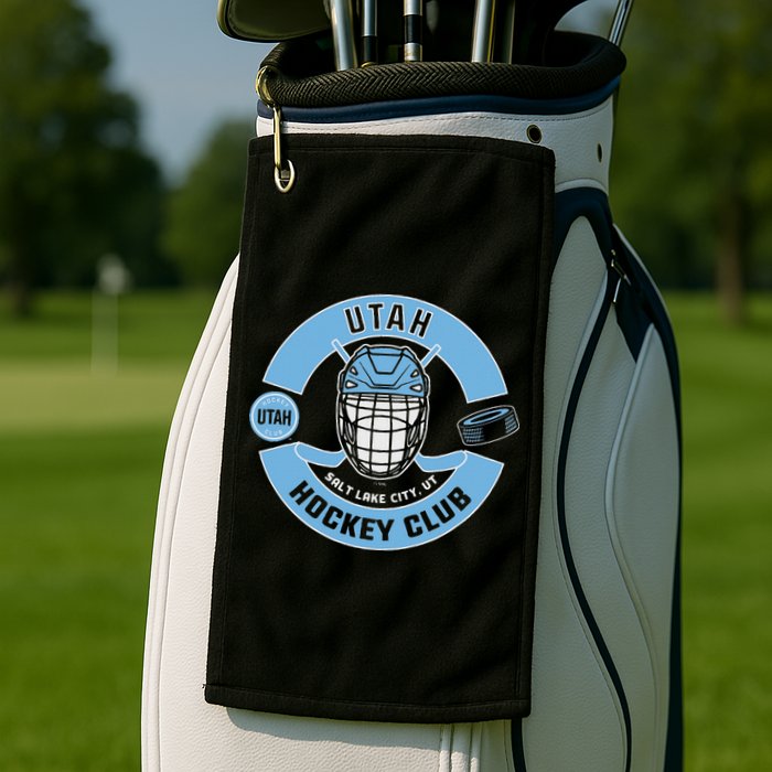 U.T.A.H H.O.C.K.E.Y Club Mask Black Golf Towel
