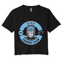 U.T.A.H H.O.C.K.E.Y Club Mask Black Women's Crop Top Tee