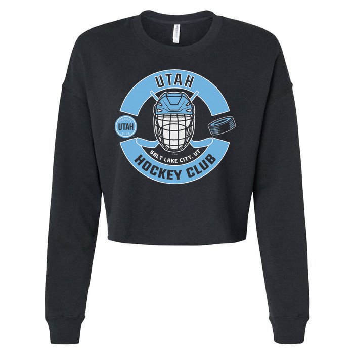 U.T.A.H H.O.C.K.E.Y Club Mask Black Cropped Pullover Crew