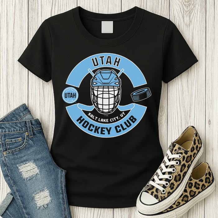 U.T.A.H H.O.C.K.E.Y Club Mask Black Womens T-Shirt