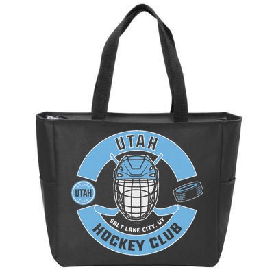 U.T.A.H H.O.C.K.E.Y Club Mask Black Zip Tote Bag