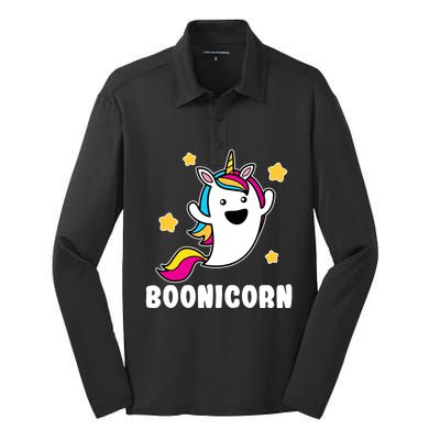 Unicorn Halloween Costume Boonicorn Unicorn Ghost Gift Silk Touch Performance Long Sleeve Polo