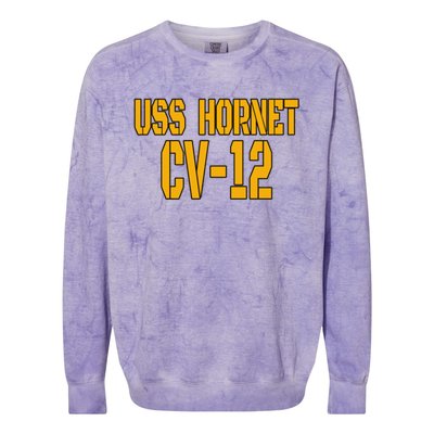 Uss Hornet Cvgift12 Aircraft Carrier Veterans Day Front And Back Funny Gift Colorblast Crewneck Sweatshirt