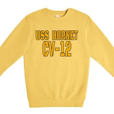 Uss Hornet Cvgift12 Aircraft Carrier Veterans Day Front And Back Funny Gift Premium Crewneck Sweatshirt