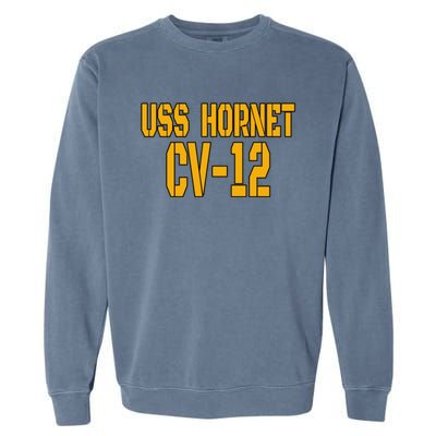 Uss Hornet Cvgift12 Aircraft Carrier Veterans Day Front And Back Funny Gift Garment-Dyed Sweatshirt