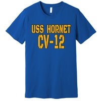 Uss Hornet Cvgift12 Aircraft Carrier Veterans Day Front And Back Funny Gift Premium T-Shirt